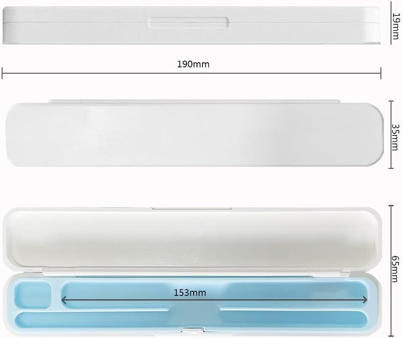 SIXFU Portable Electric Device Cover for Apple Pencil 1st/2nd Generation, Storage Case Accessories with Silicone Inner Support (White+Blue) - Image 4
